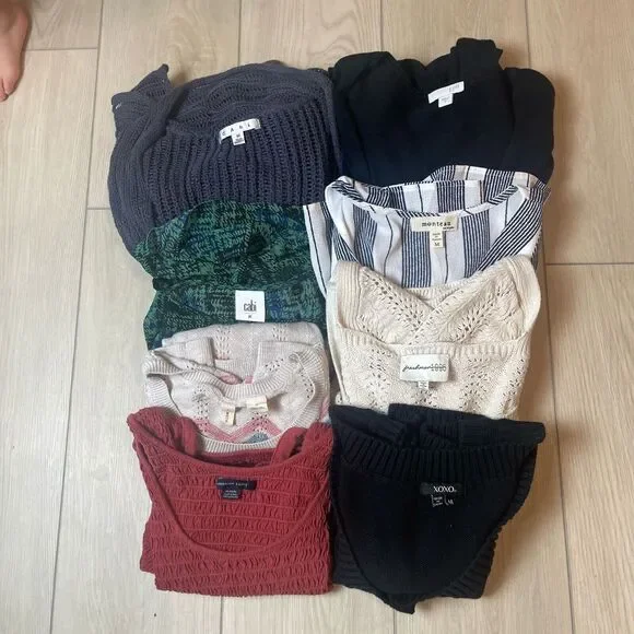 Lot of 8 Womens Top Blouse Cropped Medium Spring Clothes - Picture 5 of 10